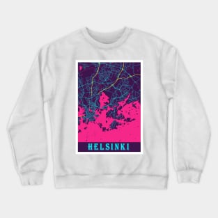 Helsinki Neon City Map Crewneck Sweatshirt